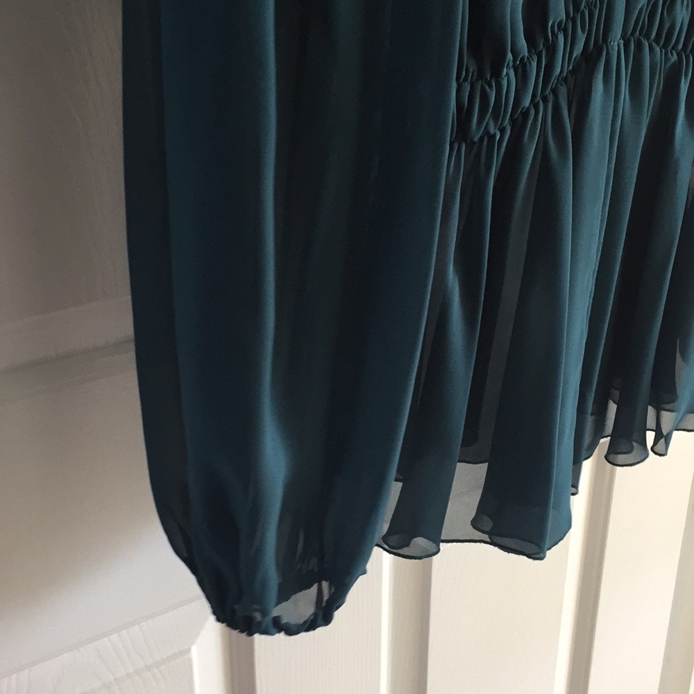 Heed Ruffle Teal Color Blouse - image 5